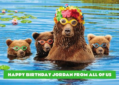 Family Of Bears Birthday Card