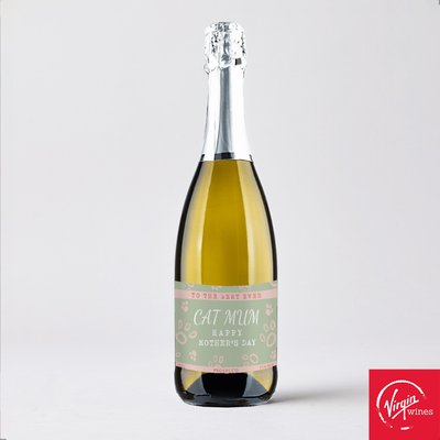 Virgin Wines Personalised 'Best Ever Cat Mum' Mother's Day Prosecco 75cl