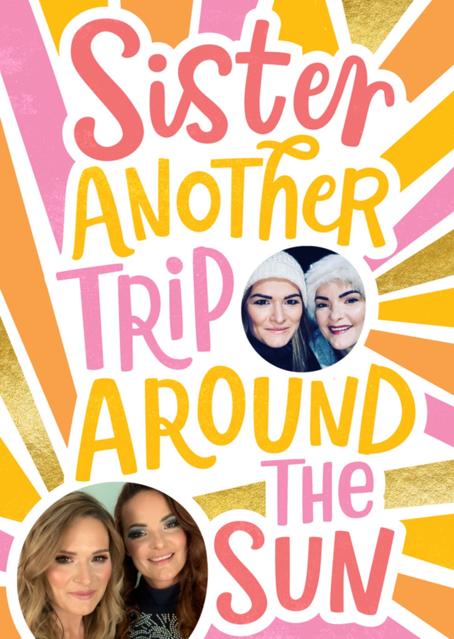 Dotty Black Sister Another Trip Around The Sun Photo Upload Birthday Card