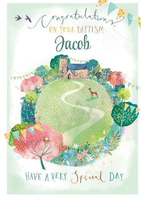Cute Illustration Of A Forest Scene Personalised Card