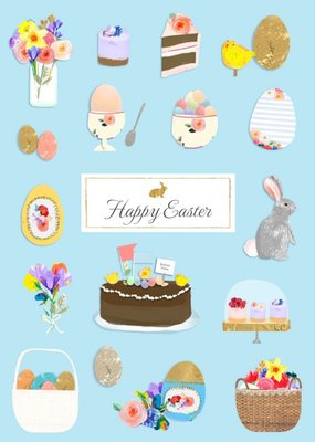 Easter Objects Personalised Happy Easter Card