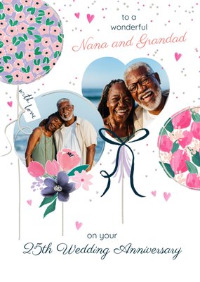 Wonderful Nana & Grandad 25th Anniversary Photo Upload Card