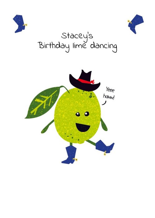 Birthday Lime Dancing Pun Card