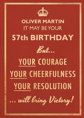 Your Courage Your Cheerfulness Your Resolution Personalised Happy Birthday Card