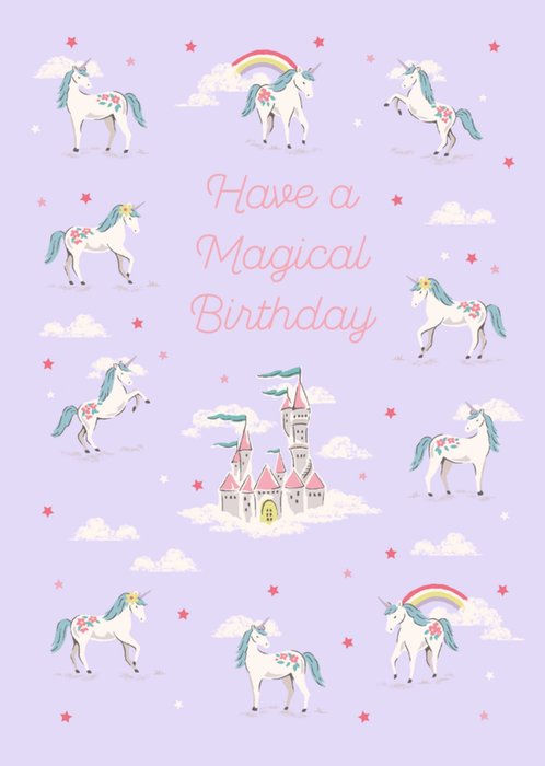 Unicorns Illustrated Cath Kidston Birthday Card 