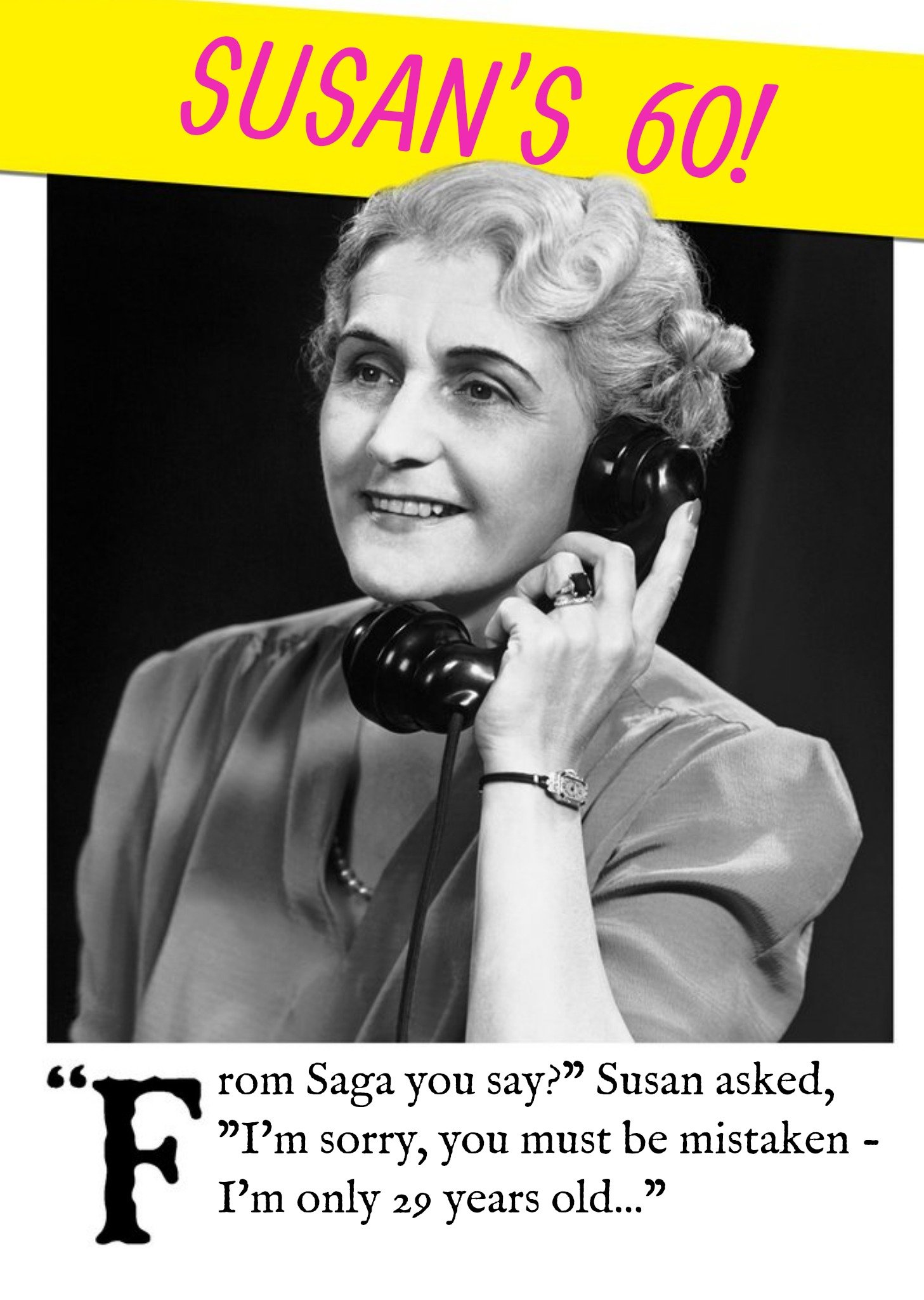 Moonpig Funny Personalised 60th Birthday Card - To Young For Saga