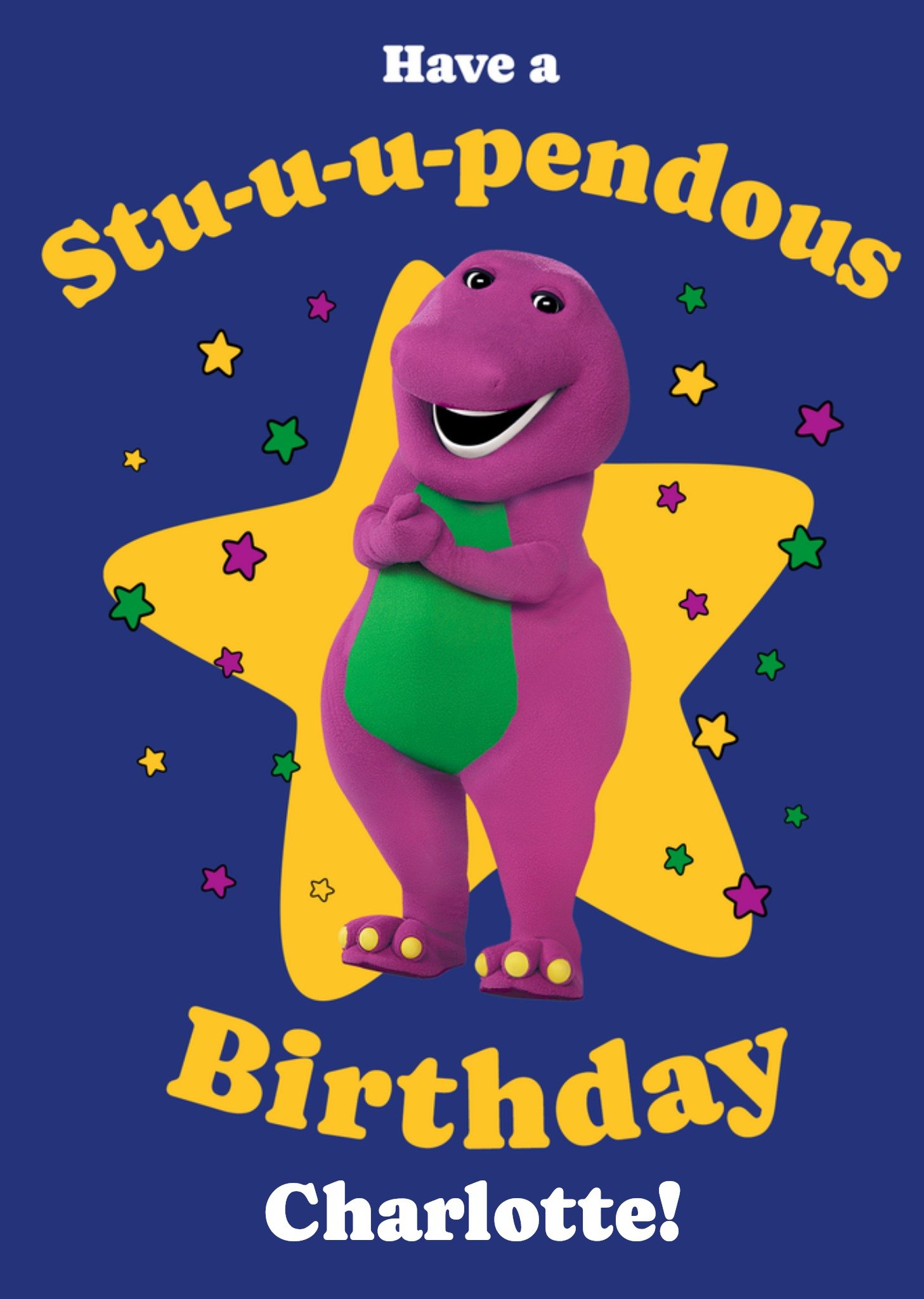 Mattel Barney The Dinosaur Have A Stuuupendous Birthday Card