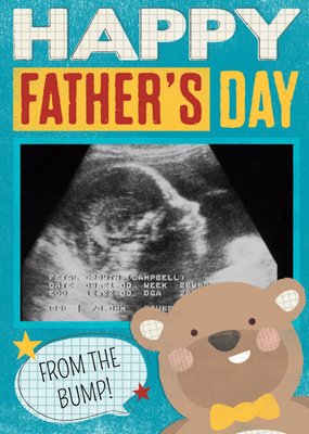 Bear With Speech Bubble Personalised Happy Father's Day From The Bump