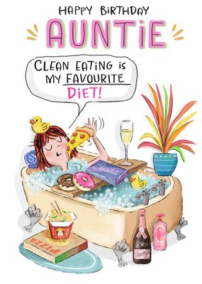 Funny Clean Eating Auntie Birthday Card