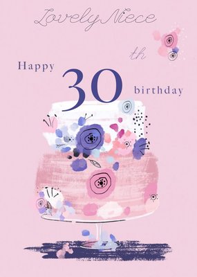 Lovely Niece Birthday Cake Happy 30th Birthday Card