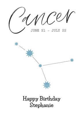 Cancer Zodiac Sign Birthday Card