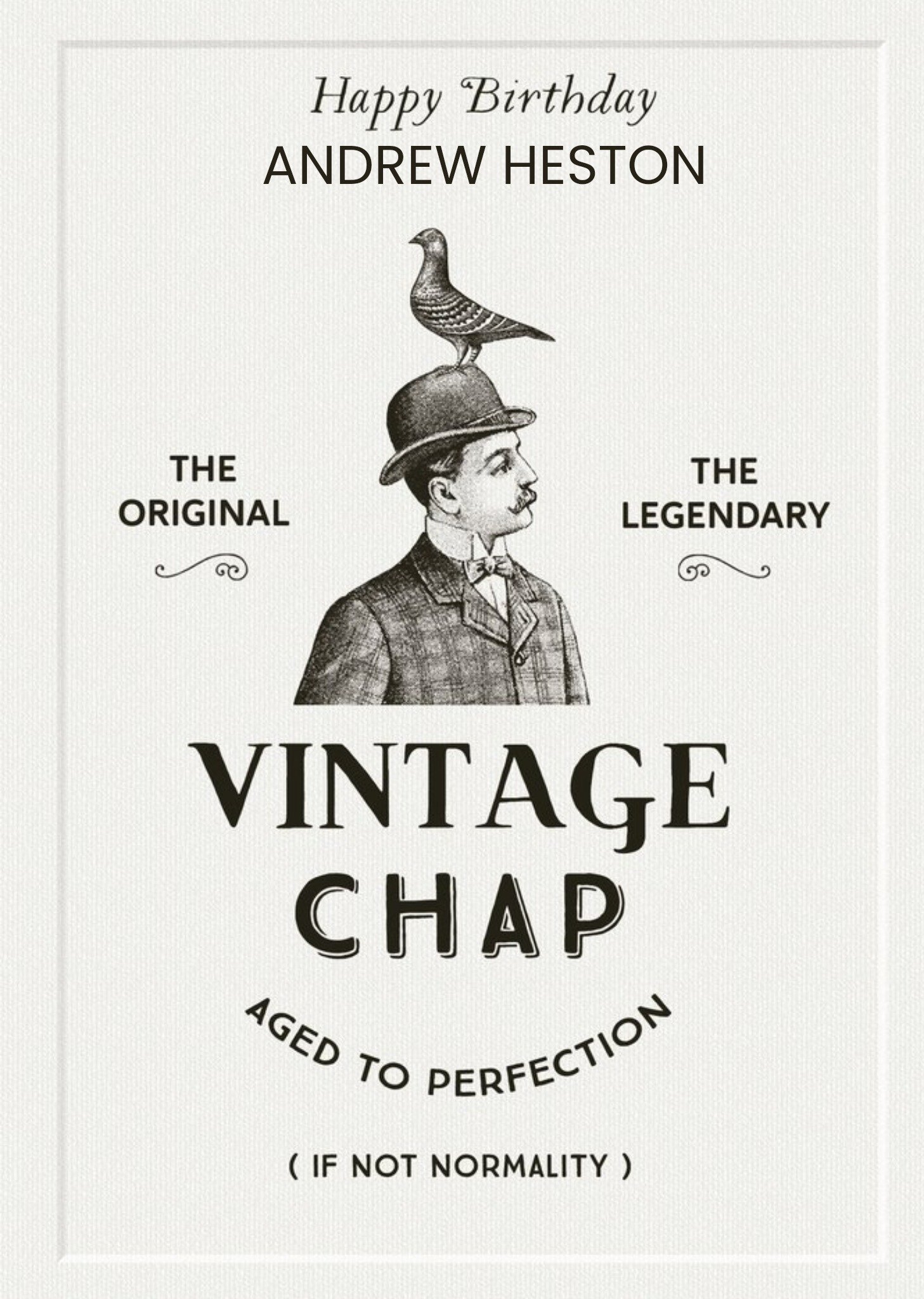 Moonpig Vintage Chap Aged To Perfection Custom Name Card