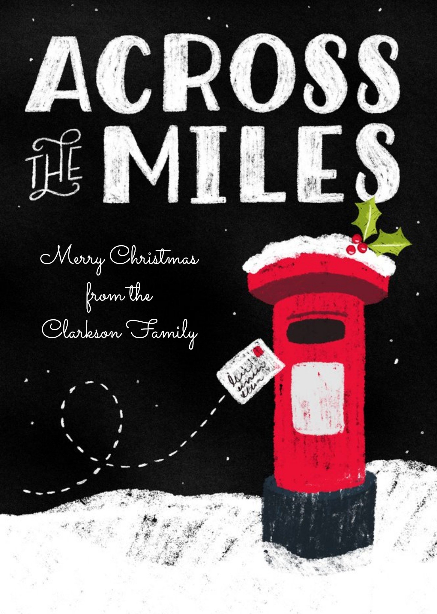 Moonpig Dusty Across The Miles Personalised Christmas Card