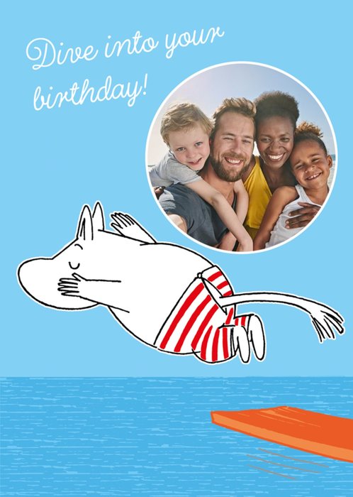 Moomin Dive Into Your Birthday Photo Upload Card