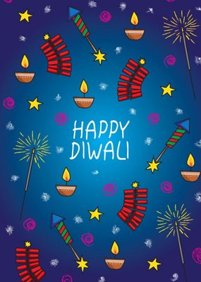 Happy Diwali Fireworks Card