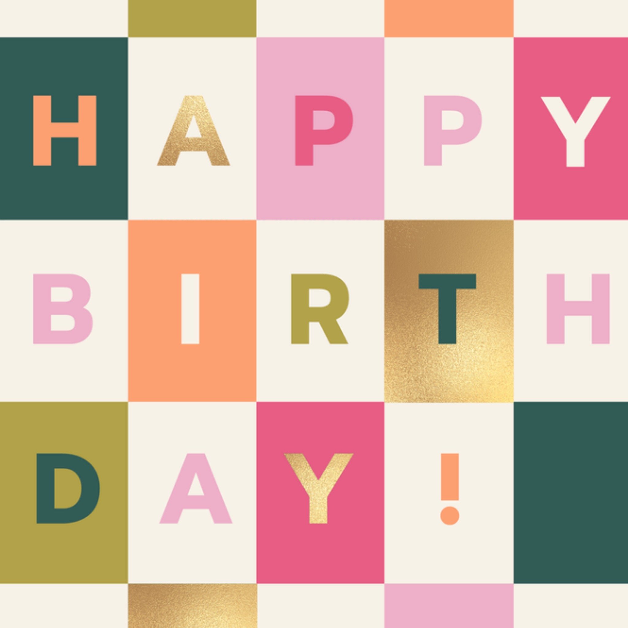 Moonpig Colourful Geometric Blocks Happy Birthday Card