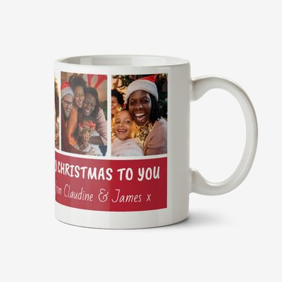 Christmas Collage 7 Photo Upload Mug