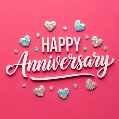 Happy Anniversary Script Typography Card