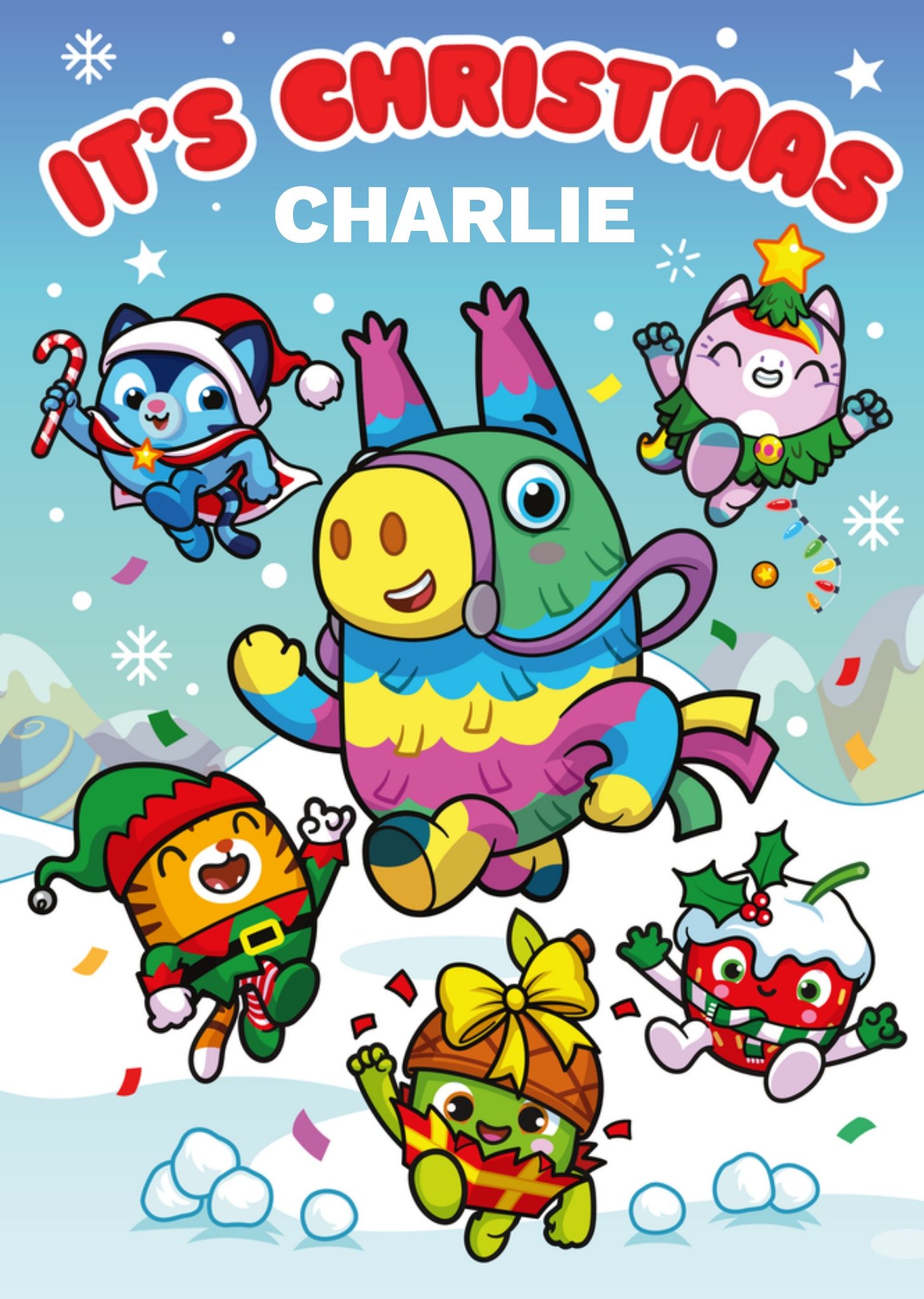 Moonpig Pinata Smashlings It's Christmas Animated Characters Christmas Card