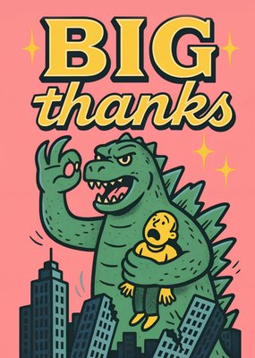 Big Thanks Monster Thank You Card