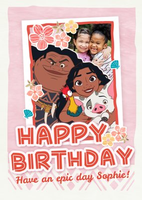 Disney Moana Have An Epic Day Photo Upload Birthday Card