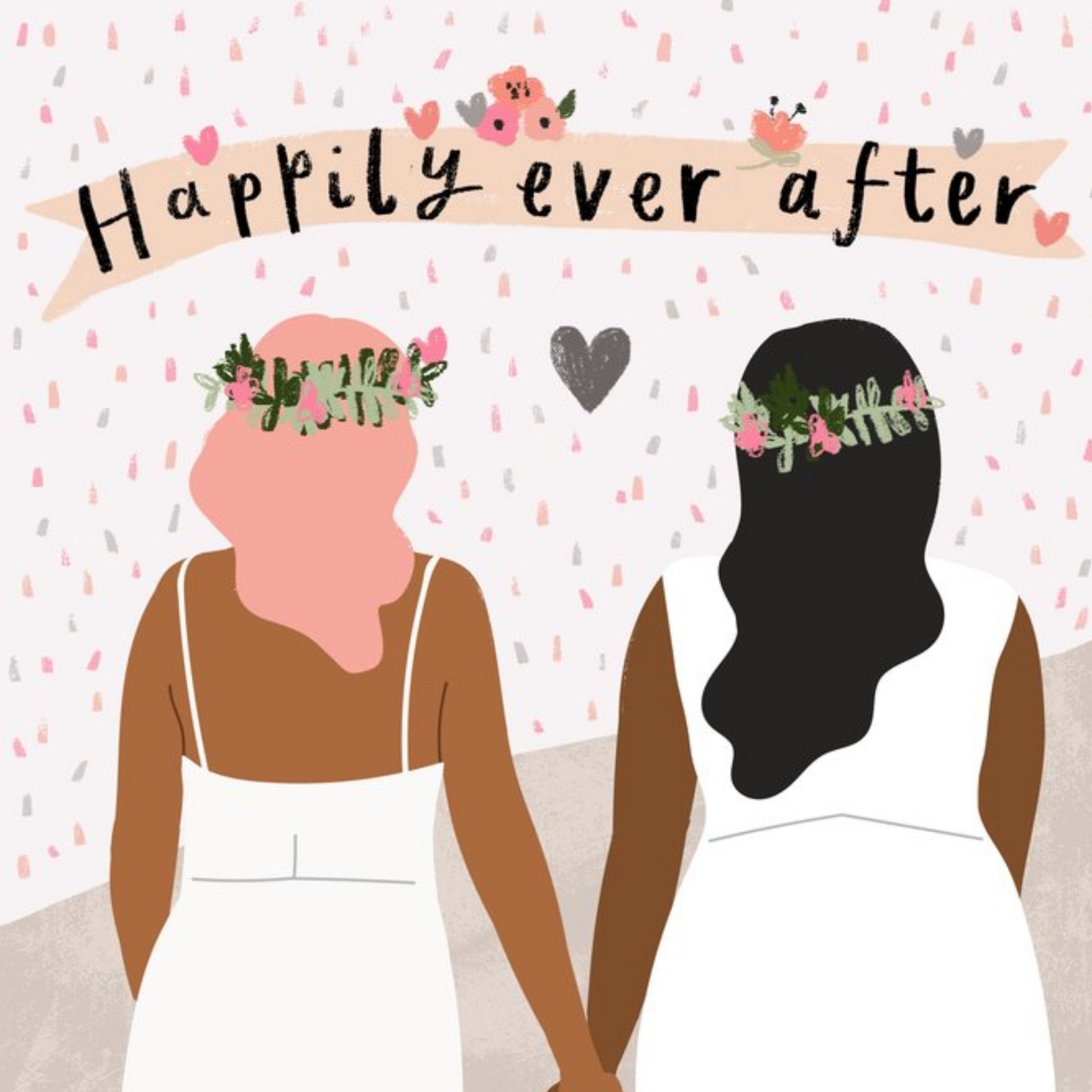 Moonpig Happily Ever After Same Sex Female Illustrated Wedding Card