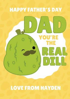 Squishmallows Cute Pickle Pun Dad You're The Real Dill Father's Day Card