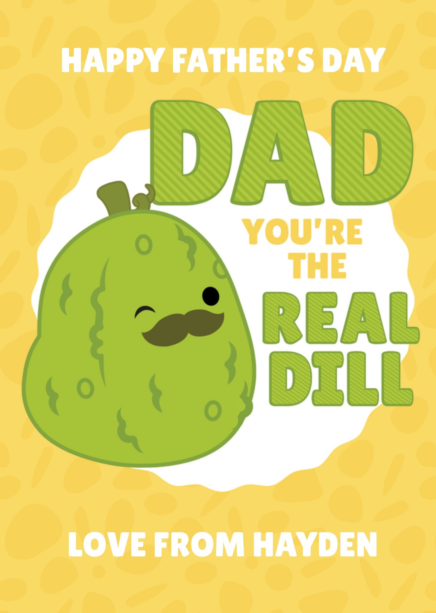 Moonpig Squishmallows Cute Pickle Pun Dad You're The Real Dill Father's Day Card