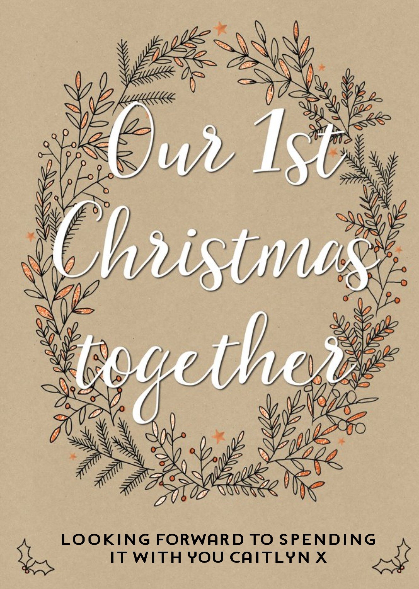 Moonpig Can't Wait To Spend Our First Christmas Together Christmas Card