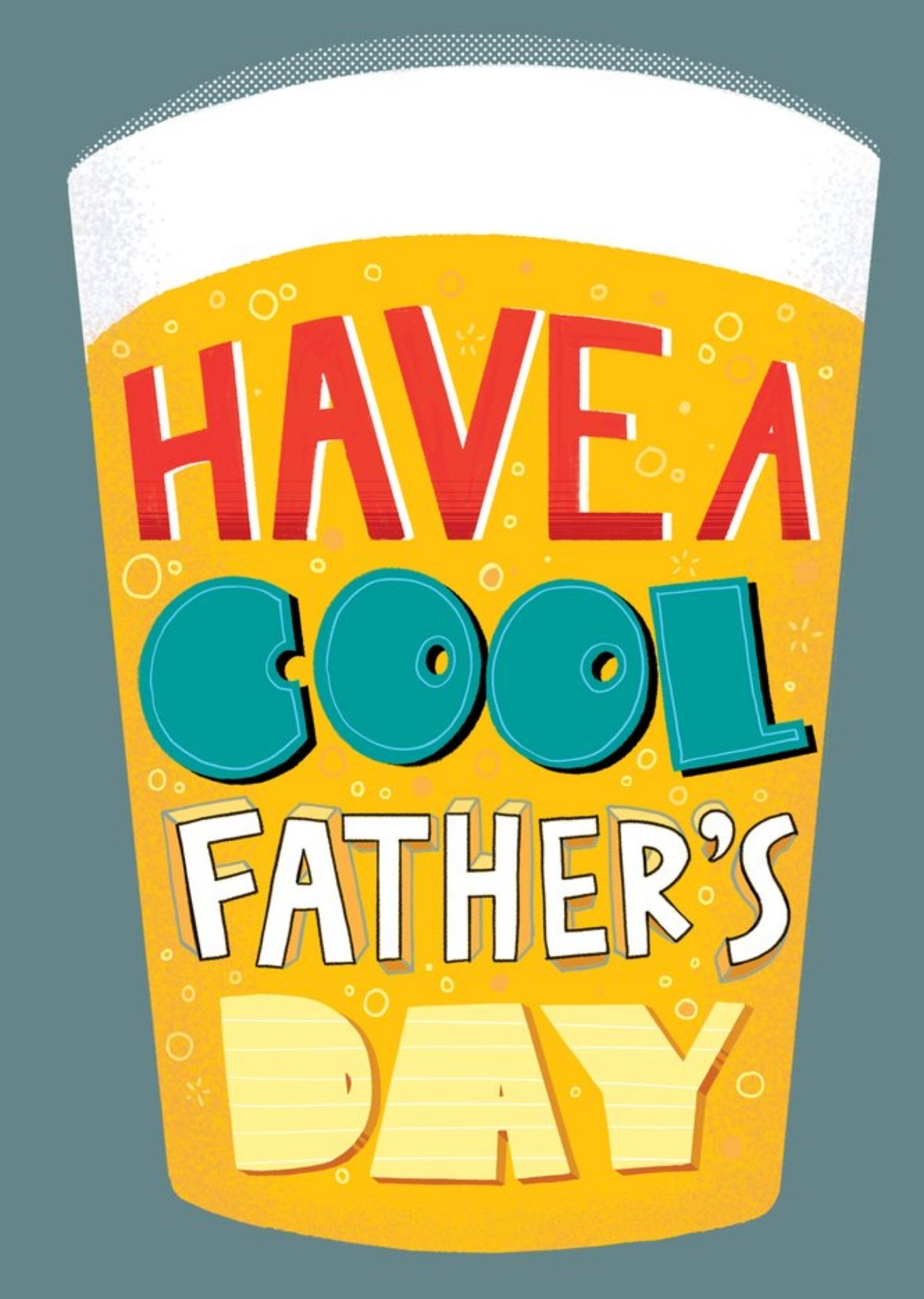 Moonpig Illustration Of A Pint Of Beer With Funky Typography Cool Father's Day Card