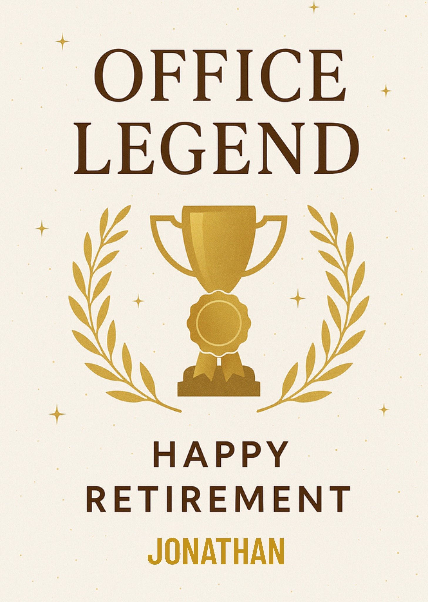 Moonpig Golden Trophy Ice Legend Retirement Card