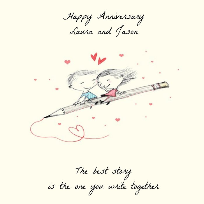 The Best Story Personalised Happy Anniversary Card