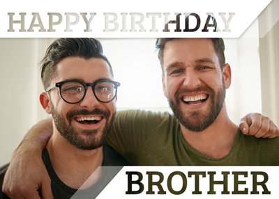 Invisible Letters Happy Birthday Brother Photo Upload Card