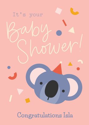 Scatterbrain Illustrated Koala Customisable Baby Shower Card