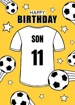 Personalised Football Tshirt Happy Birthday Card