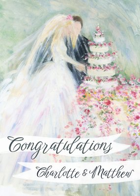 Cut The Cake Traditional Wedding Congratulations Card