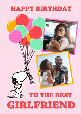 Peanuts Snoopy Best Girlfriend Photo Upload Birthday Card