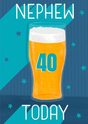 Pint Illustration Personalised age Nephew Birthday Card