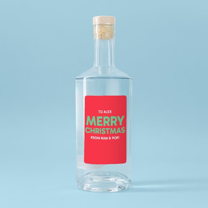 Personalised Merry Christmas Vodka 70cl