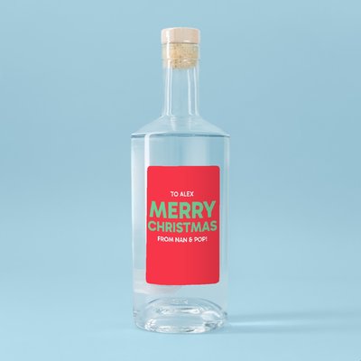 Personalised Merry Christmas Vodka 70cl