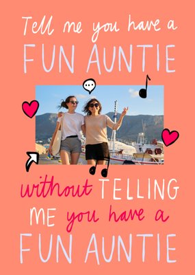 Fun Auntie Photo Upload Birthday Card