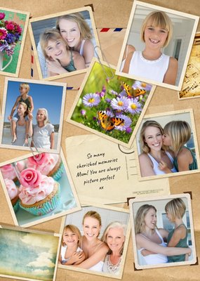 Postcards Collage Personalised Photo Upload Birthday Card For Mum