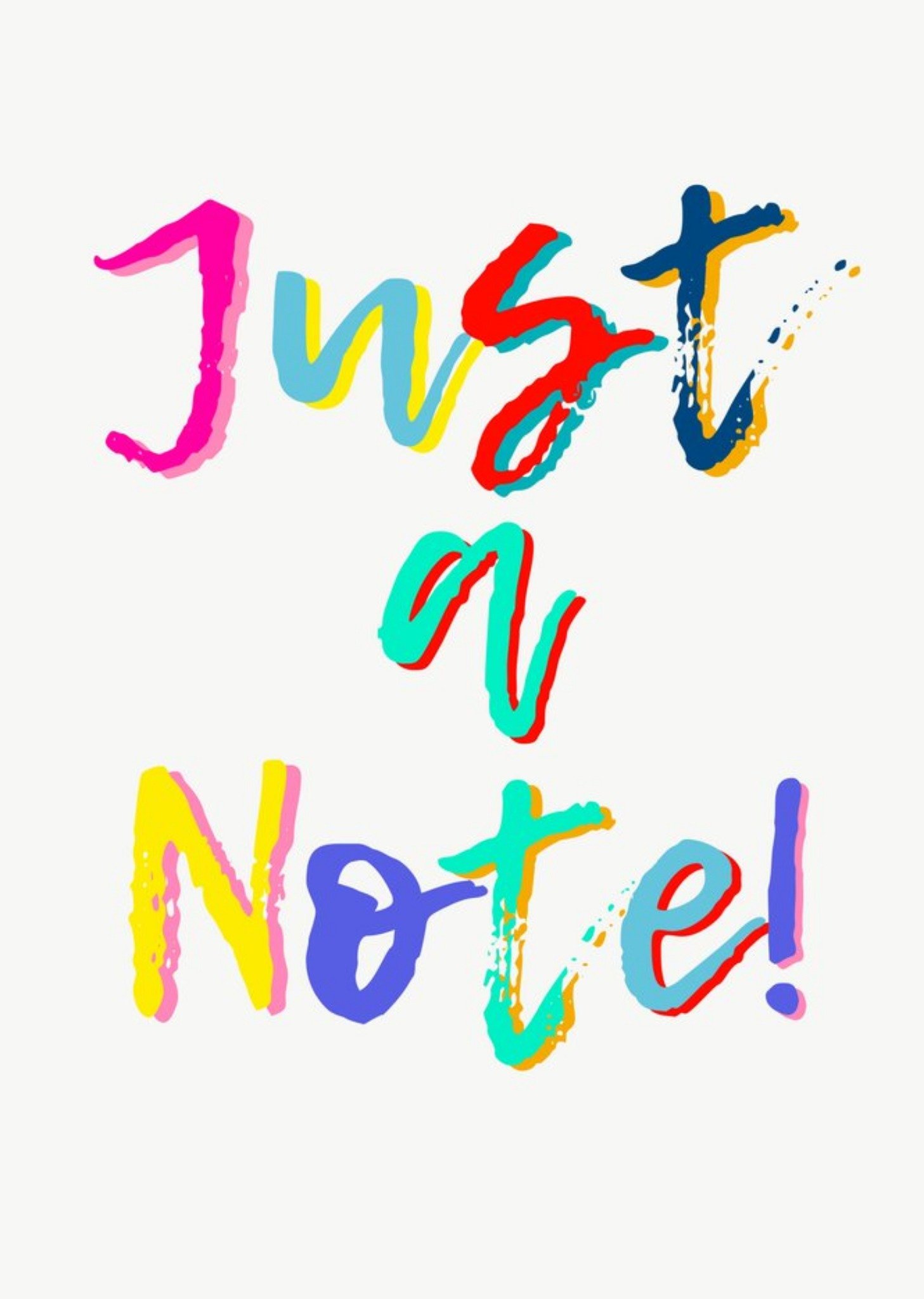 Moonpig Just A Note Typographic Card