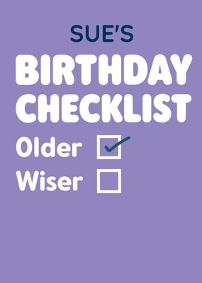 Typographical Funny Birthday Check List Card