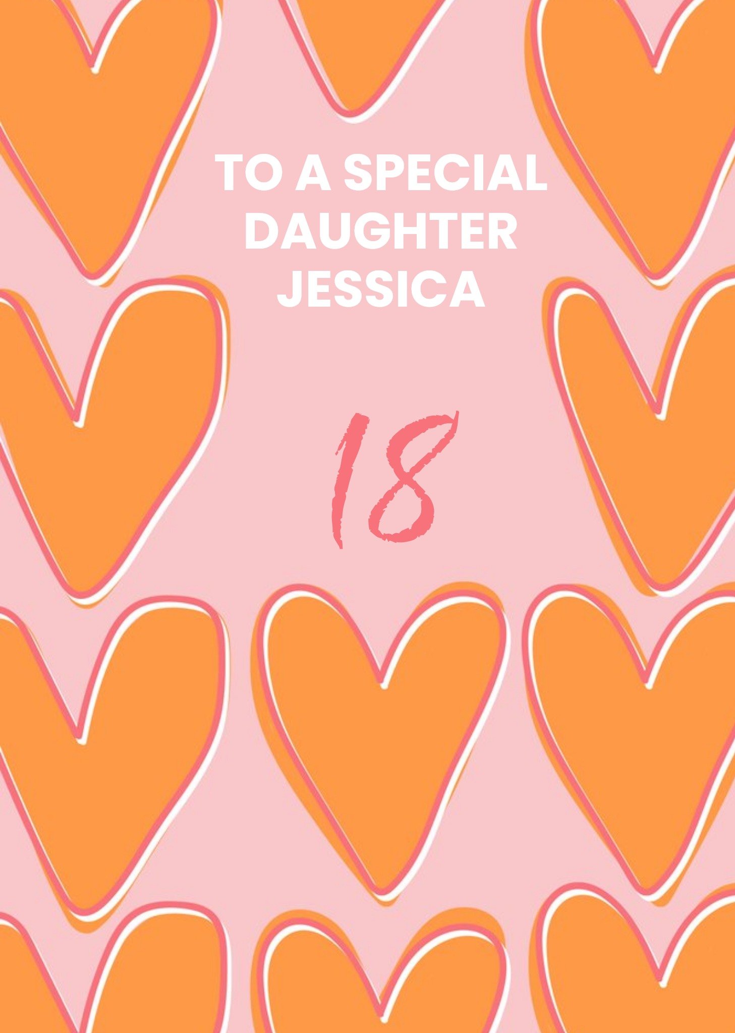 Moonpig Abstract Hearts Special Daughter Birthday Card