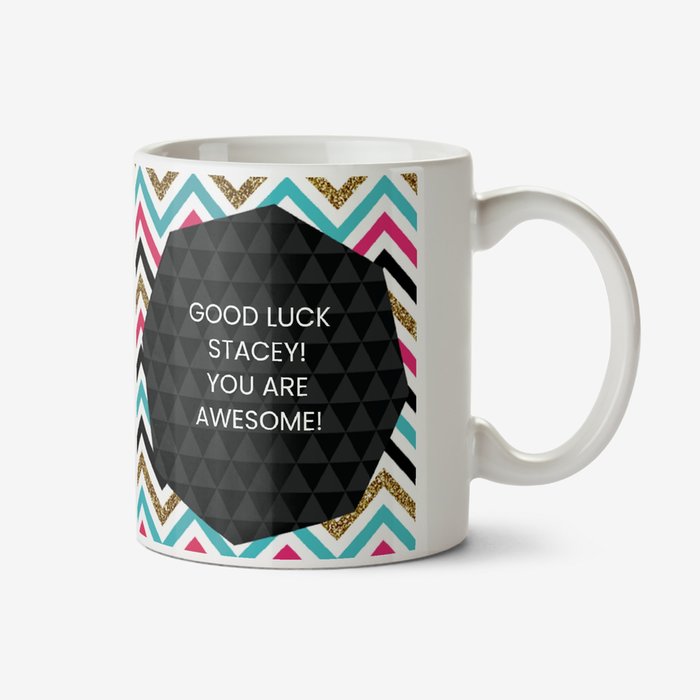 Good Luck Zig Zag Photo Upload Mug