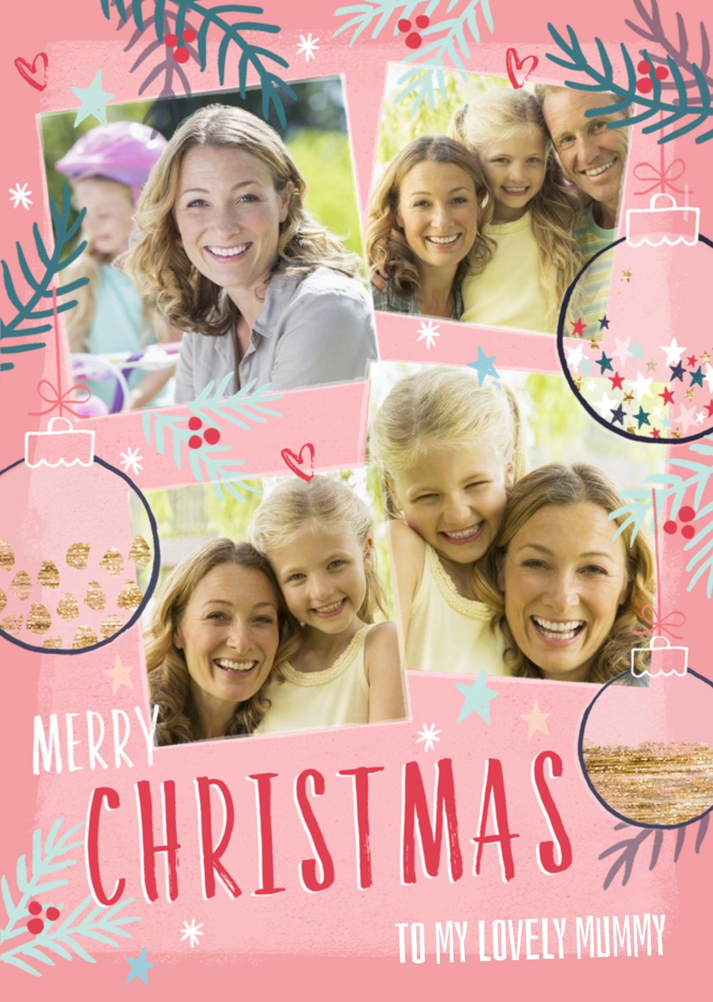 Moonpig Merry Christmas To My Lovely Mummy Photo Upload Christmas Card