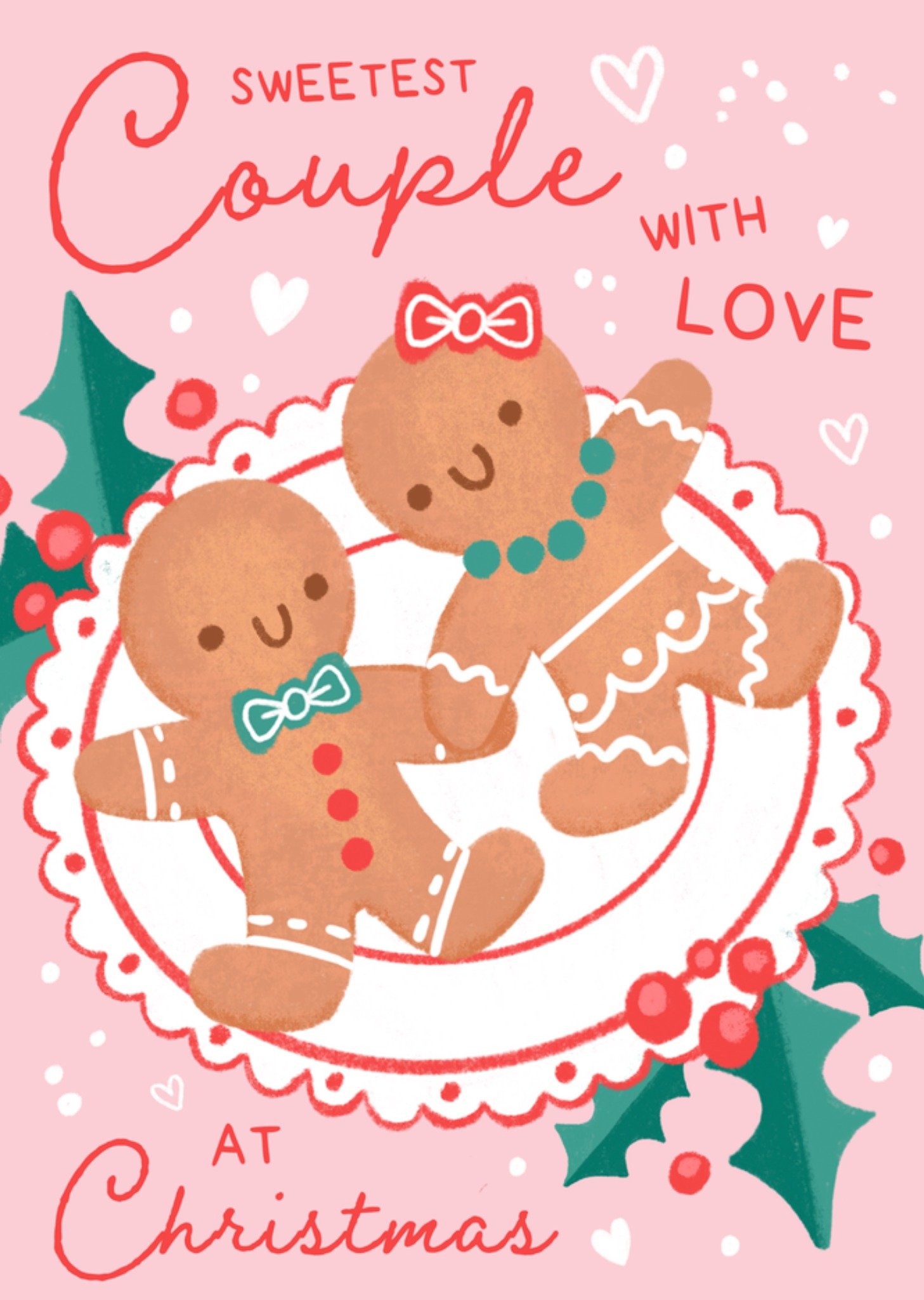 Moonpig Sweetest Couple Illustrated Gingerbread Christmas Card