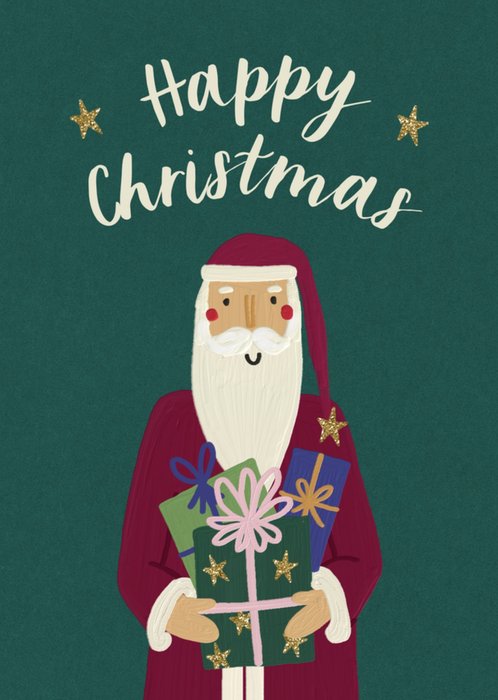 Illustrated Santa Christmas Card