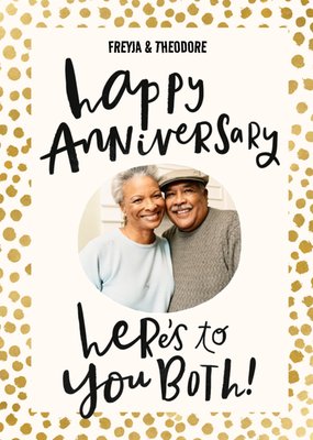 Photo upload typographic Anniversary Card